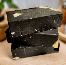 Load image into Gallery viewer, The stacked bars of Activated Charcoal Paraben and SLS Free Soap by Brody Brielle Skincare