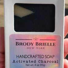 Load image into Gallery viewer, Packaging for Brody Brielle New York activated charcoal handmade soap
